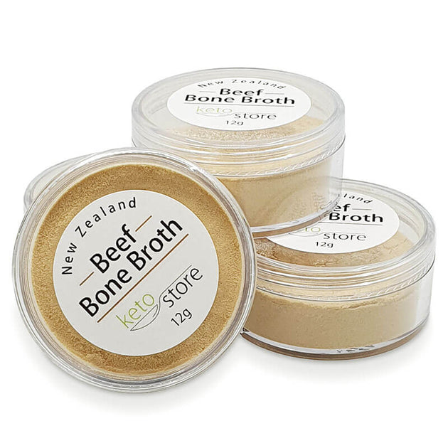 Beef Bone Broth 12g Powder + Carry Container from Keto Store NZ Keto