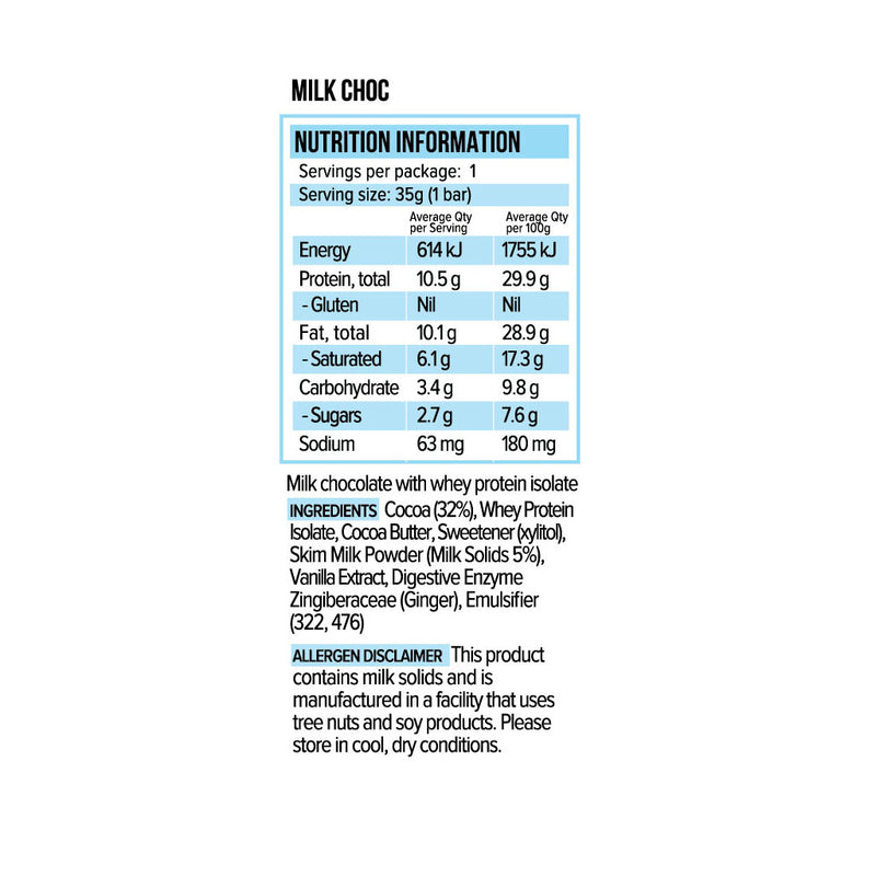 Keto Store NZ | Vitawerx Milk 35gm | Nutrition Info