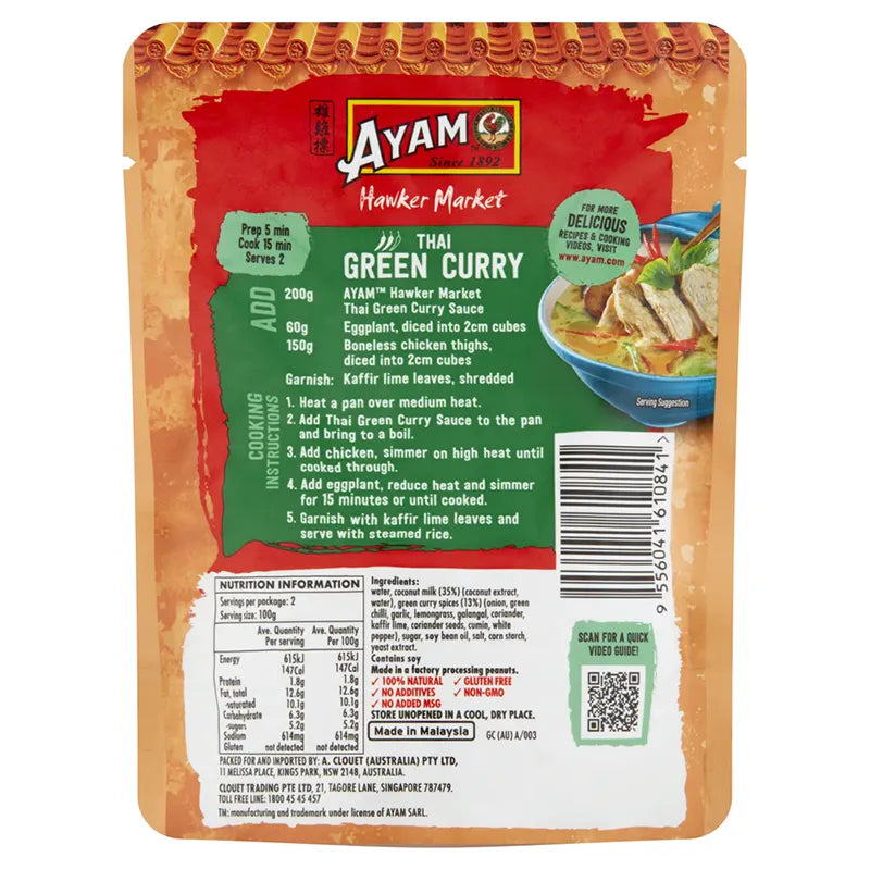 Keto Store NZ | Ayam Thai Green Curry Sauce | Hawker Market | Recipe