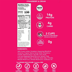 Keto Store NZ | Better Than Good Foods | Protein Breakfast Puffs Strawberries and Cream | NIP Nutritional Information Panel