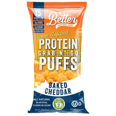 Keto Store NZ | Better Than Good Foods | Protein Grab and Go Puffs Baked Cheddar | Veggie-infused