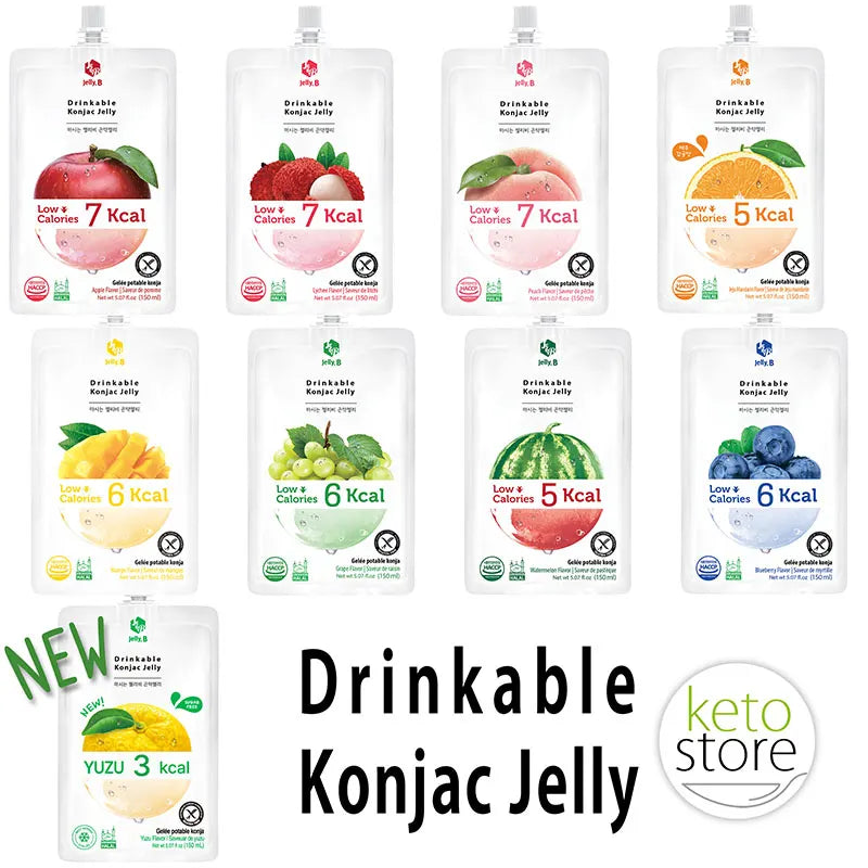 Keto Store NZ | Jelly B. Drinkable Konjac Jelly Flavours all 9 pack