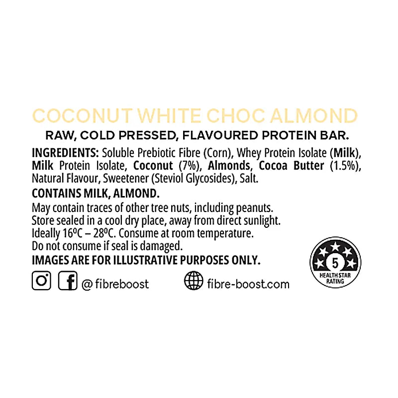 Keto Store NZ | Fibre Boost | Coconut White Choc Almond | Ingredients