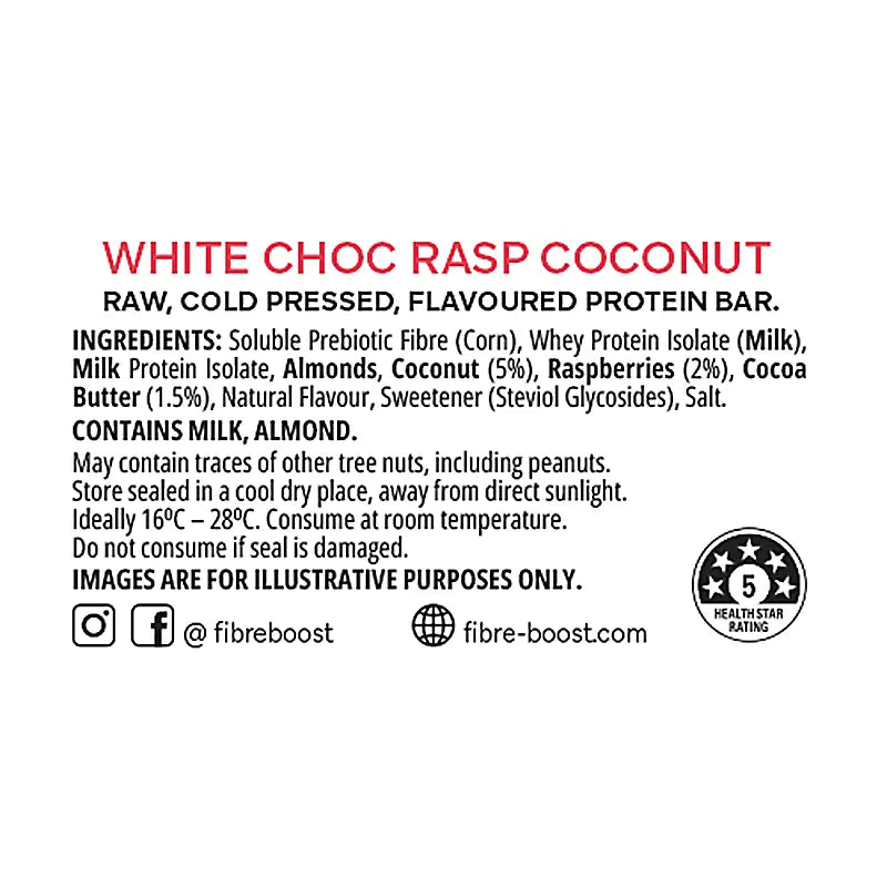 Keto Store NZ | Fibre Boost | White Choc Raspberry Coconut | Ingredients
