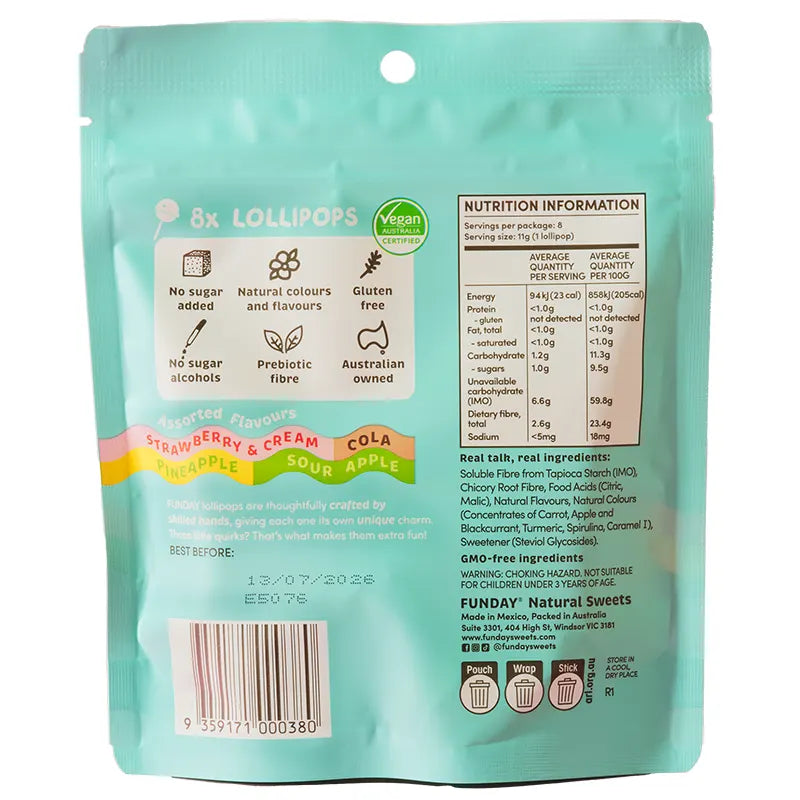 Keto Store NZ | Funday Lollipop Bag of 8 back