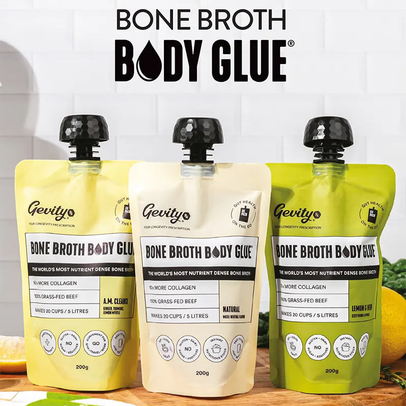 Keto Store NZ | Gevity Bone Broth Pouches | AM Cleanse | Natural | Lemon & Herb