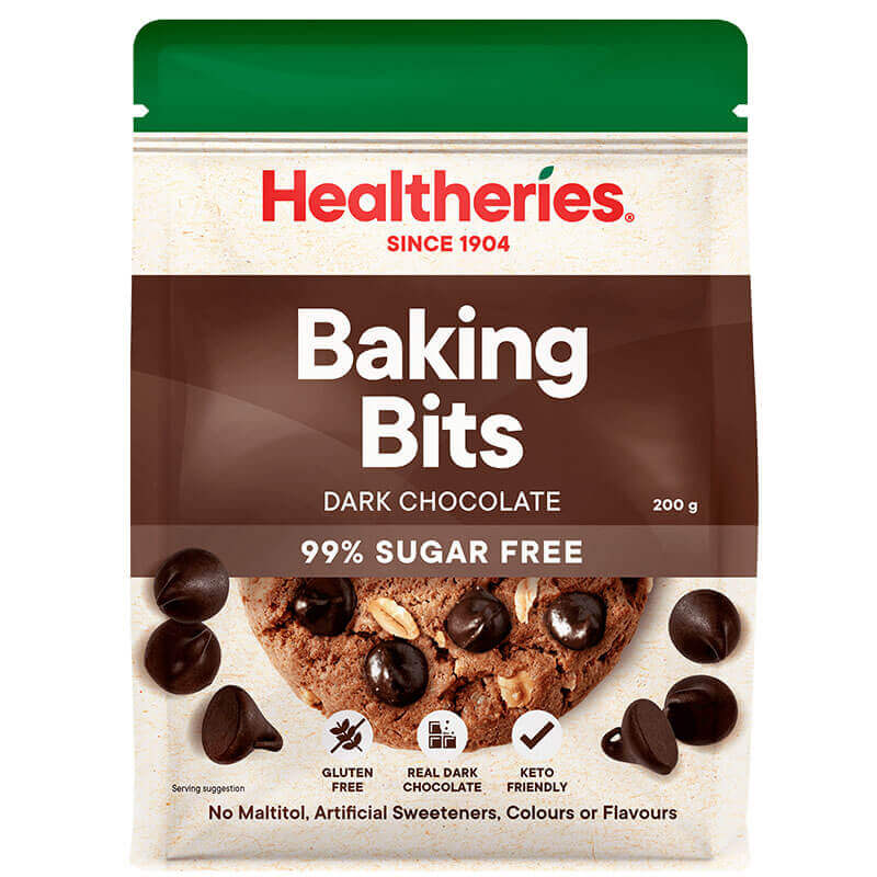 Keto Store NZ | Healtheries Dark Chocolate Baking Bits | 99% Sugar Free
