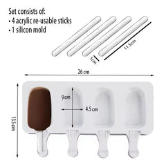 Keto Store NZ | Ice Cream Mold | Makes 4 ice creams, 4 sticks included