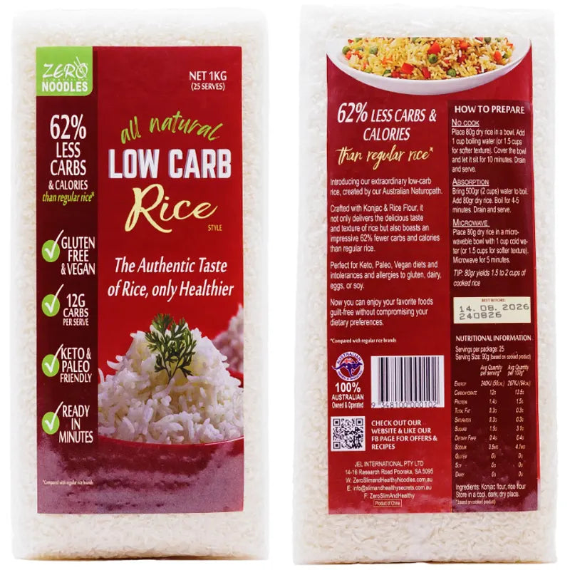 Zero Slim & Healthy Low Carb Rice 1kg from Keto Store NZ | Keto Store ...
