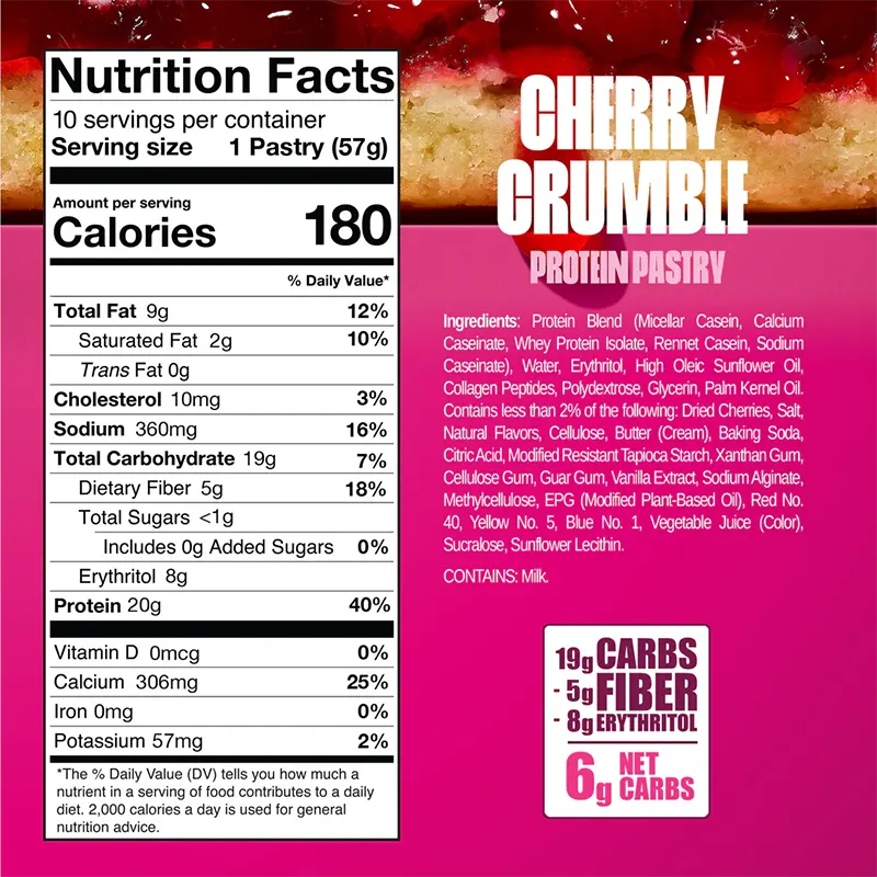 Keto Store NZ | Legendary Protein Pastry - Cherry Crumble NIP