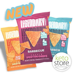 Keto Store NZ | Legendary Barbecue Nacho Cheese and Ranch BBQ Popped Protein Chips | Variety Pack | All 3 flavours