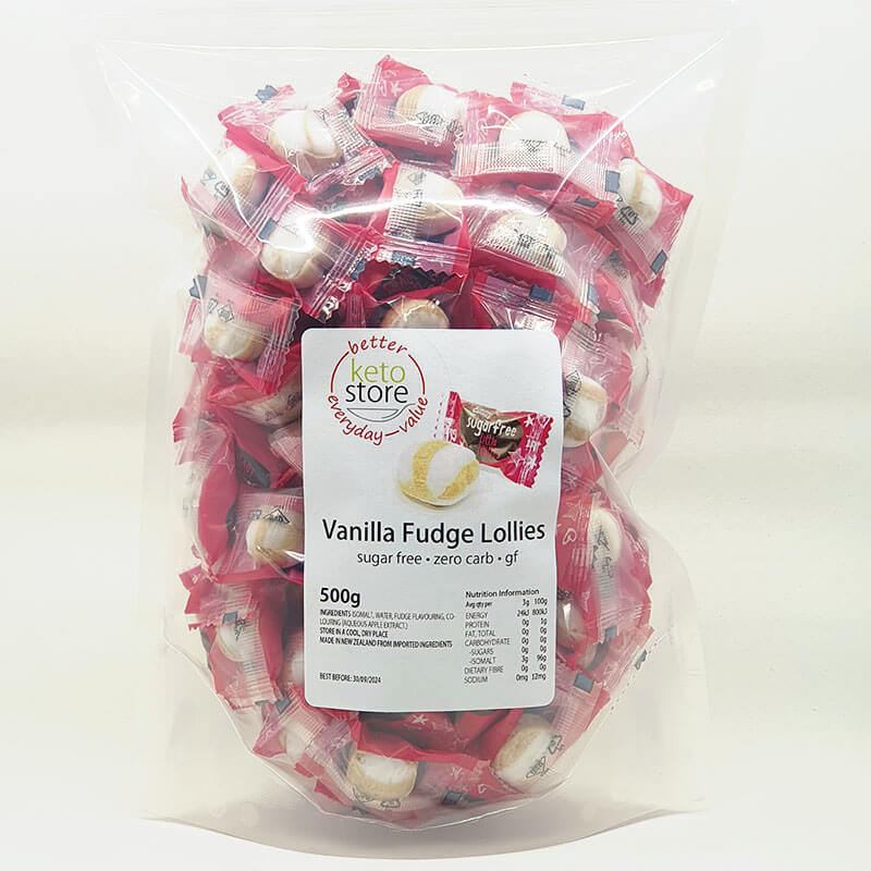 Keto Store NZ | Vanilla Fudge Lollies | Zero Carb Zero Sugar | 500g bag