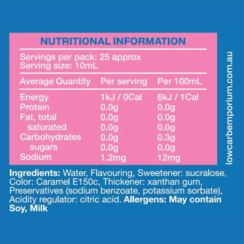 Keto Store NZ | Low Carb Emporium Flavoured Syrup | Caramel NIP