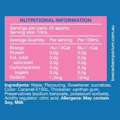 Keto Store NZ | Low Carb Emporium Flavoured Syrup | Caramel NIP