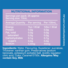Keto Store NZ | Low Carb Emporium Flavoured Syrup | Vanilla NIP