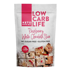 Keto Store NZ | Low Carb Life - Raspberry White Chocolate Slice | Keto Bake Mix