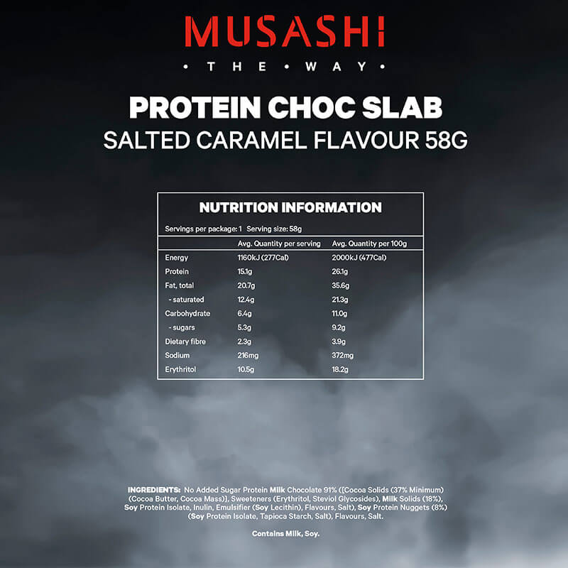 Keto Store NZ | Musashi Protein Choc Slab | Salted Caramel NIP