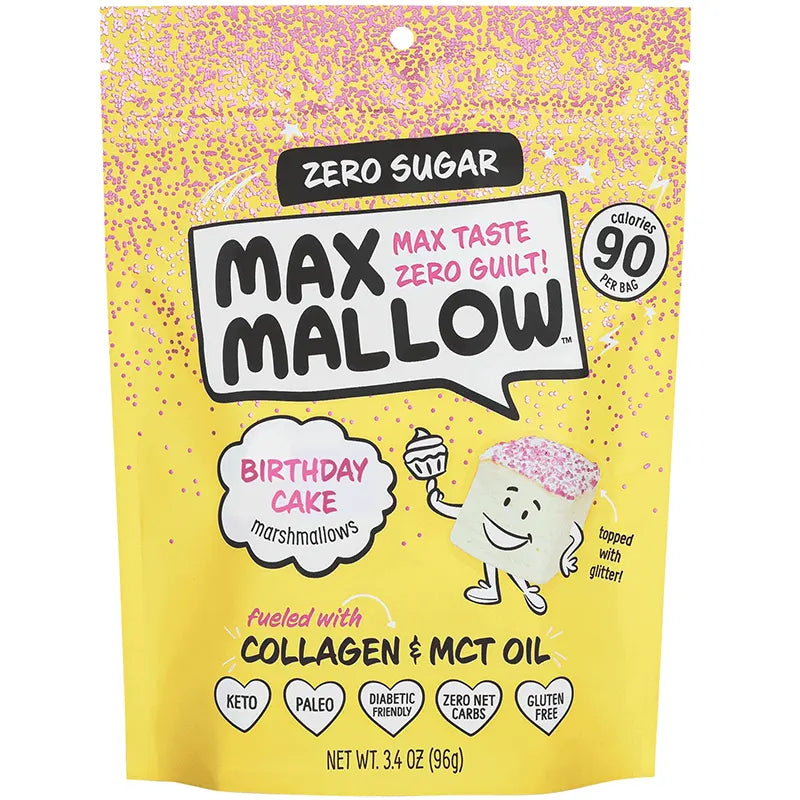 Keto Store NZ | Max Mallow | Marshmallows | Birthday Cake flavour with collagen and MCT oil | Keto Paleo GF