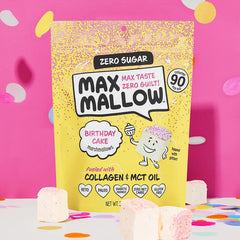 Keto Store NZ | Max Mallow | Marshmallows | Birthday Cake flavour with collagen and MCT oil | product photo