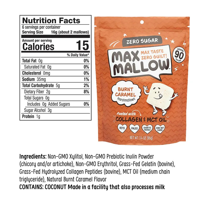 Keto Store NZ | Max Mallow | Marshmallows | Birthday Cake flavour with collagen and MCT oil | Keto Paleo | NIP