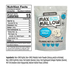 Keto Store NZ | Max Mallow | Marshmallows | Lightning Vanilla  with Collagen, MCT Oil and Caffeine | NIP