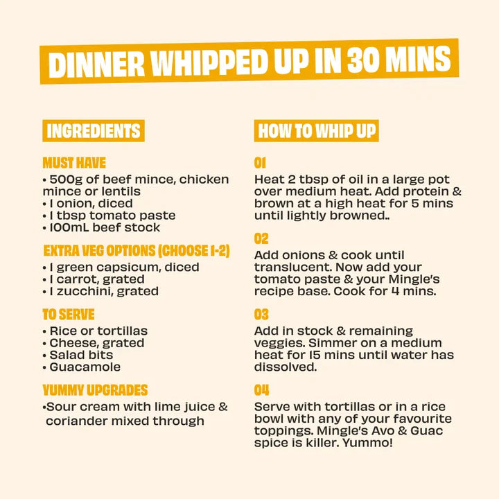 Keto Store NZ | Chipotle Tacos | Mingle Recipe Mix | Ingredients