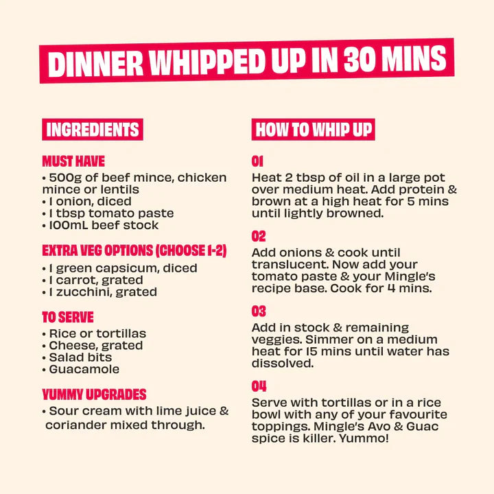 Keto Store NZ | Mellow Tacos | Mingle Recipe Mix | Ingredients