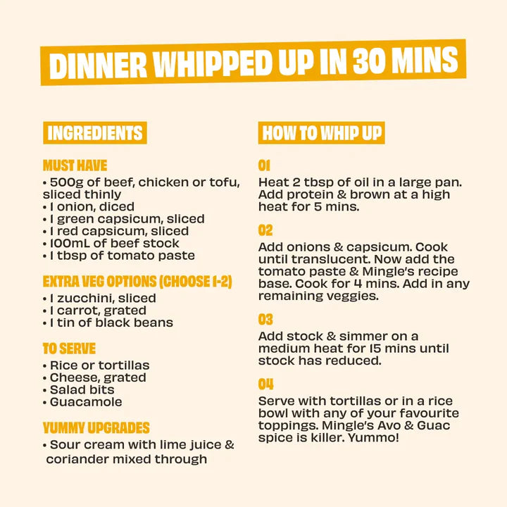 Keto Store NZ | Mexican Fajita | Mingle Recipe Mix | Ingredients