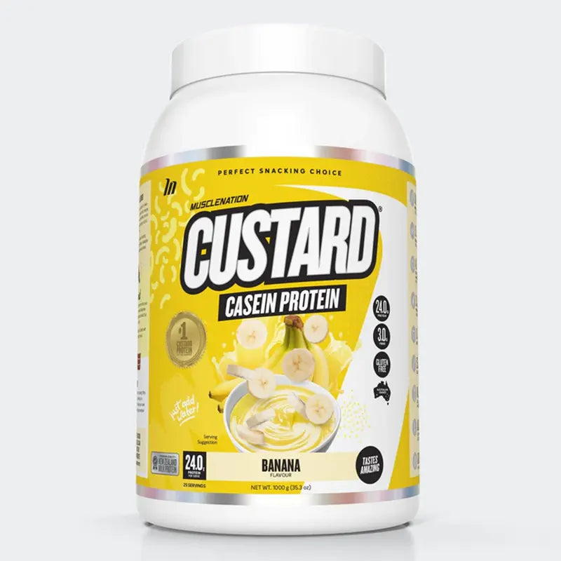 Keto Store NZ | Muscle Nation | Custard Casein Protein Banana Flavour