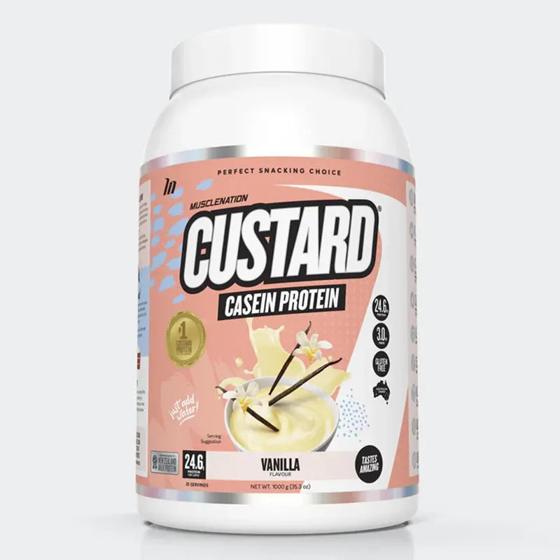 Keto Store NZ | Muscle Nation | Custard Casein Protein Vanilla Flavour