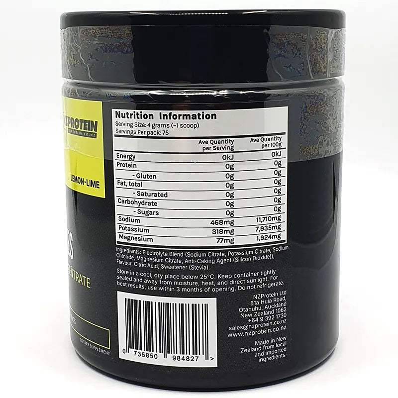 Keto Store NZ | NZ Protein Electrolytes | High Strength Concentrate | Lemon-Lime with Stevia Ingredients
