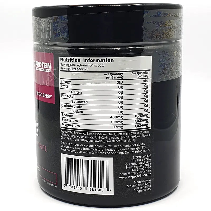 Keto Store NZ | NZ Protein Electrolytes | High Strength Concentrate | Mixed Berry Ingredients