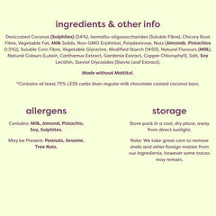 Keto Store NZ | Noshu Low Carb Indulgence Pistachio | Ingredients