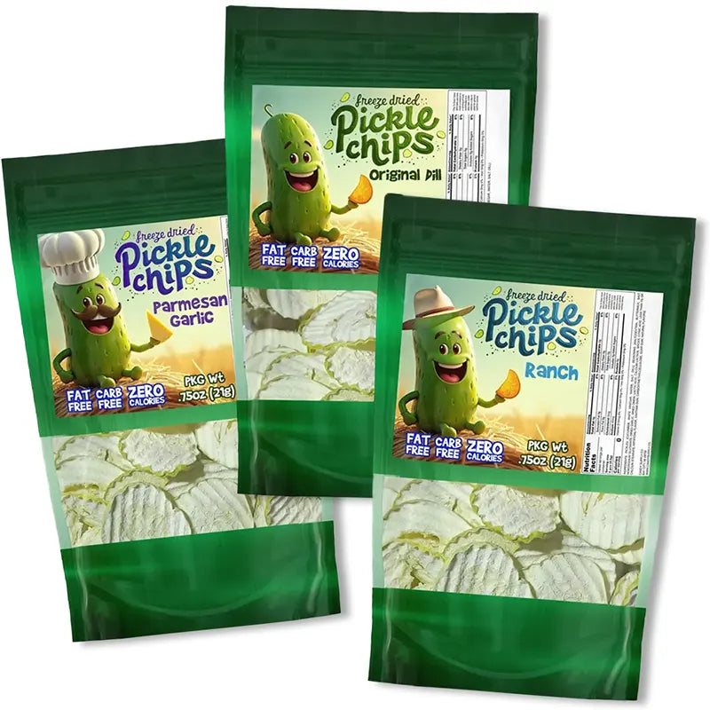 Keto Store NZ | Pickle Chips | Original Ranch Parmesan Garlic Flavours | Fat Free Carb Free