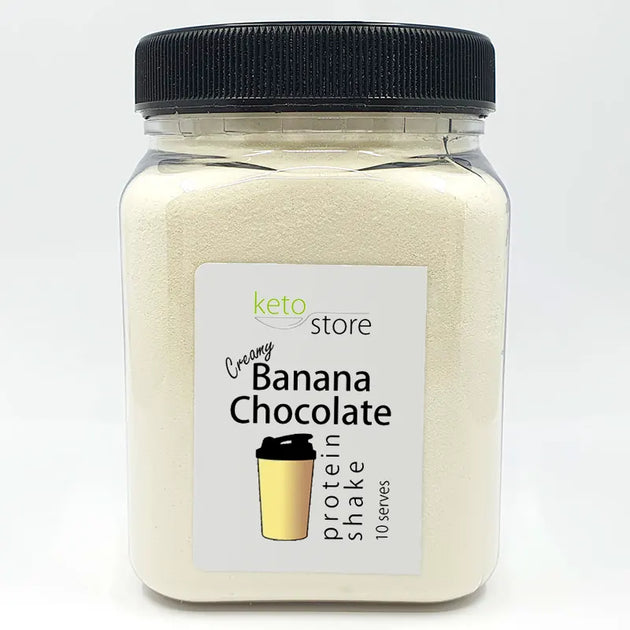 Banana Chocolate Protein Shake 10 Serve Jar from Keto Store NZ Keto