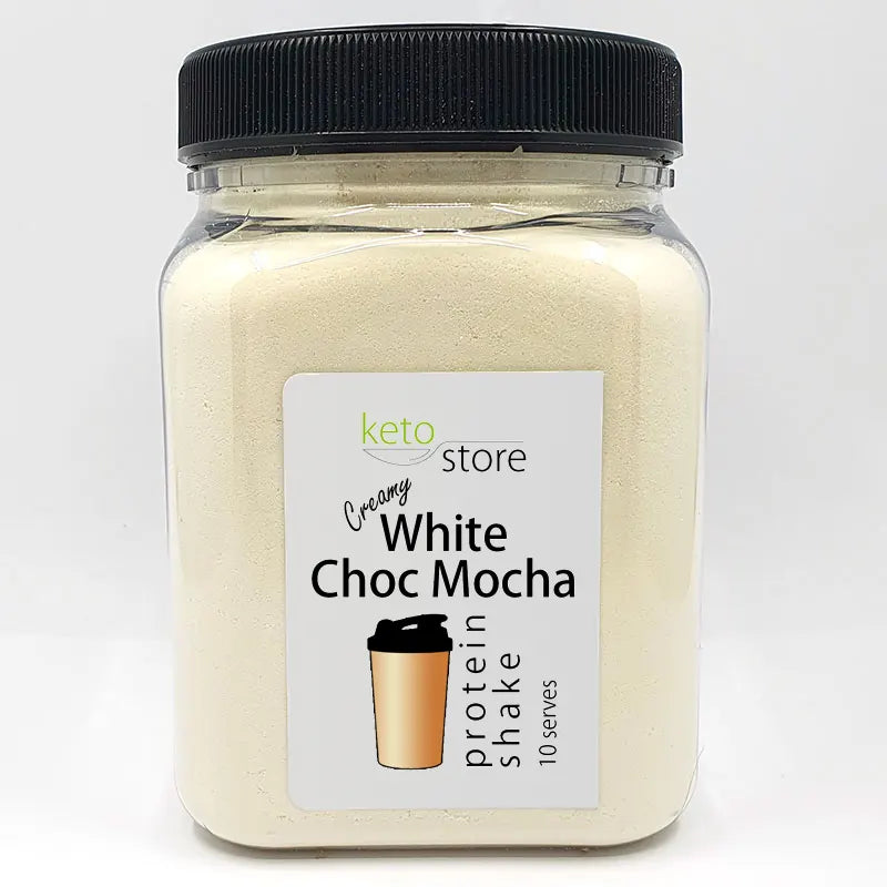 White Chocolate Mocha Protein Shake 10 Serve Jar by Keto Store NZ
