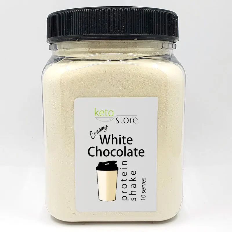 White Chocolate Protein Shake 10 Serve Jar by Keto Store NZ