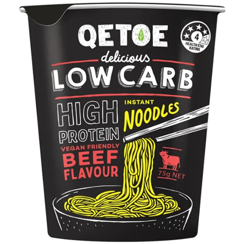 Keto Store NZ | Qetoe Instant Noodles Beef Flavour | Cup of Noodles
