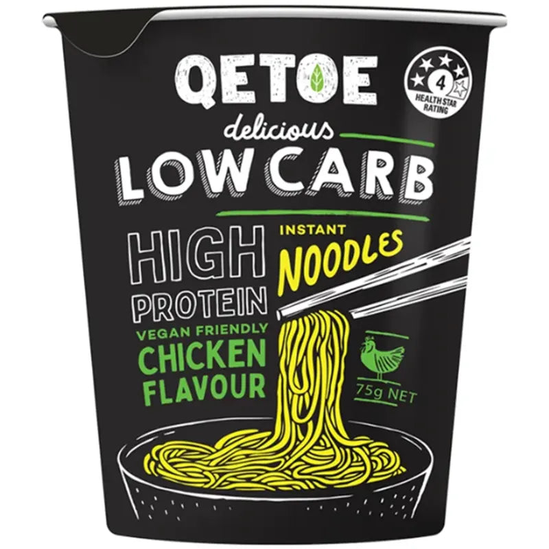 Keto Store NZ | Qetoe Instant Noodles Chicken Flavour | Cup of Noodles