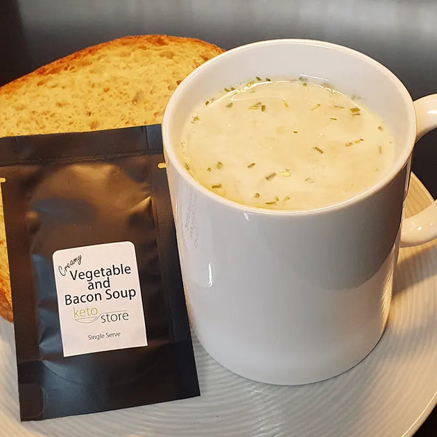 Creamy Vege and Bacon Keto Soup single serve sachet by Keto Store NZ