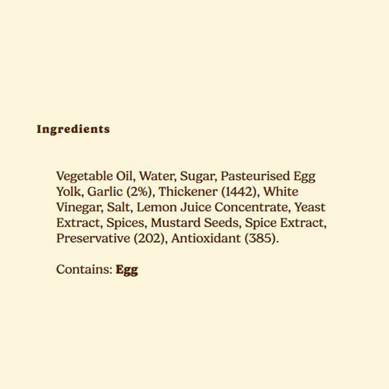 Keto Store NZ | SideCar Mayo Garlic Aioli Ingredients