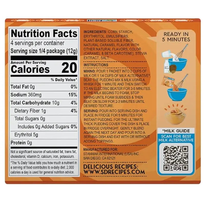 Keto Store NZ | Simply Desserts Sugar Free | Instant Pudding | Salted Caramel NIP Ingredients