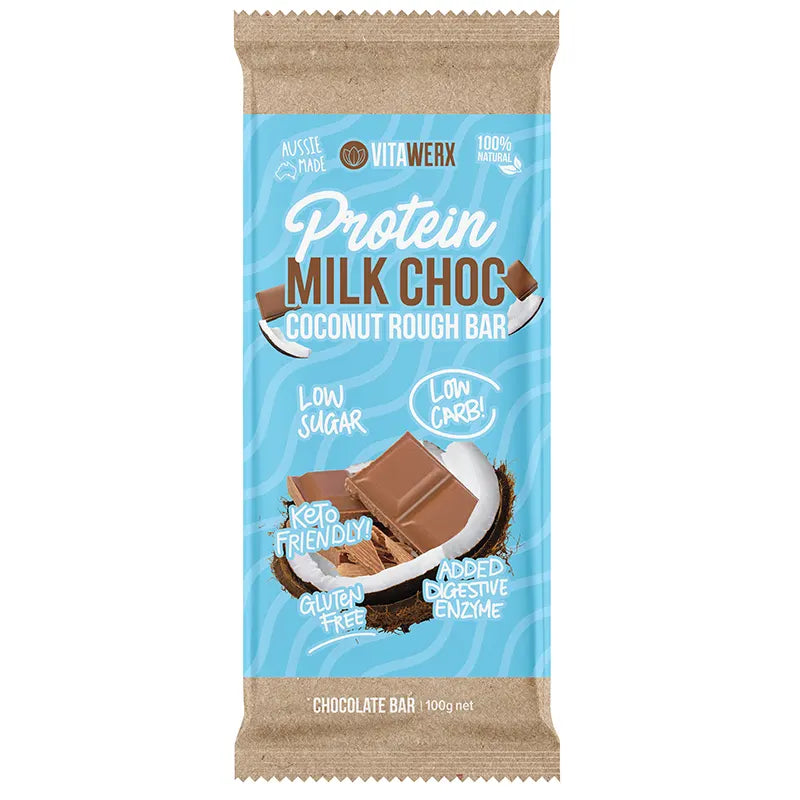 Keto Store NZ | Vitawerx Coconut Rough Milk Chocolate | 100g Bar