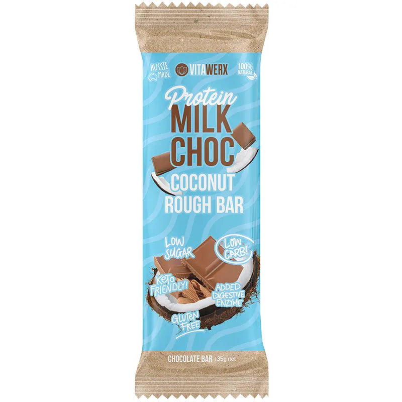 Keto Store NZ | Vitawerx Coconut Rough Milk Chocolate | 35g Bar