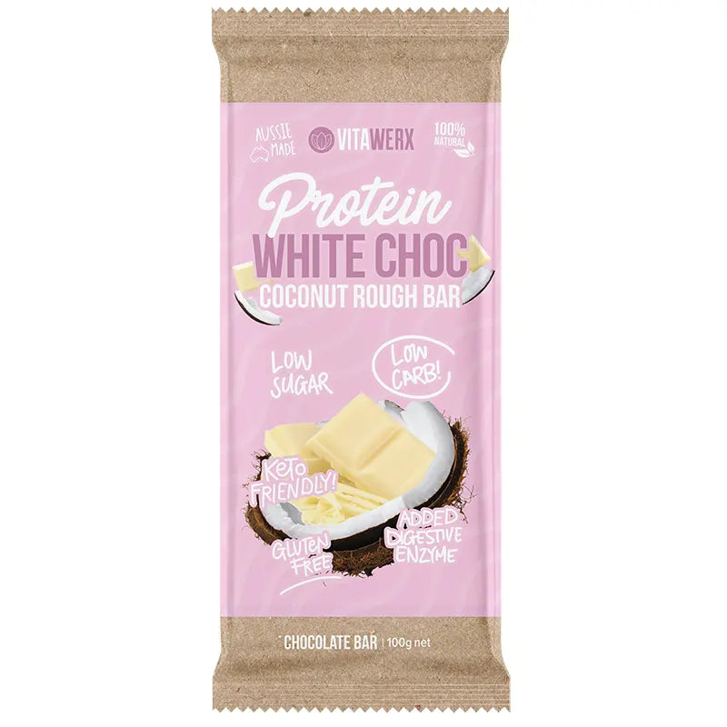 Keto Store NZ | Vitawerx Coconut Rough White Chocolate | 100g Bar