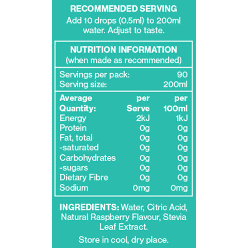 Water drops - Raspberry - VitalZing at Keto Store NZ | Keto Store NZ Ltd