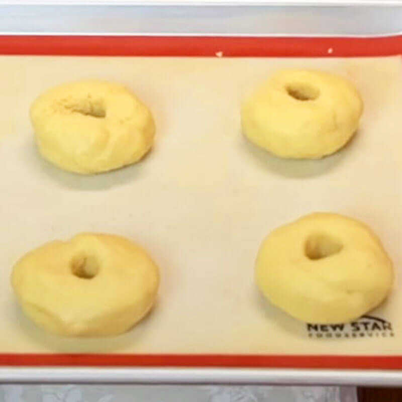 Keto Store NZ | Bagel Recipe | 6 bagel dough on tray ready to bake