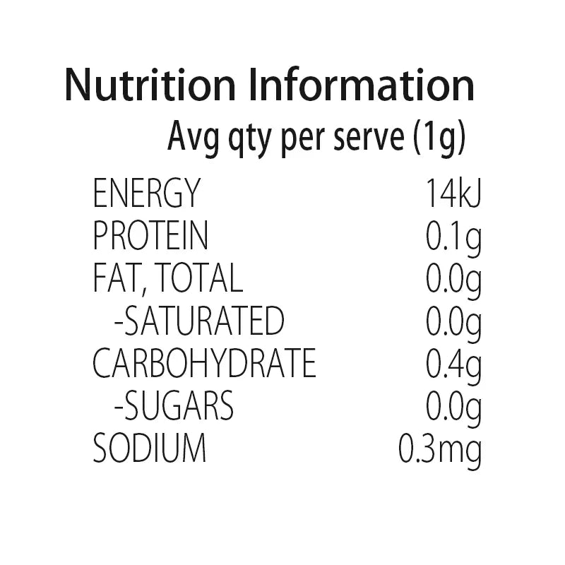 Keto Store NZ | Spinach Powder Jar | NIP Nutrition Information