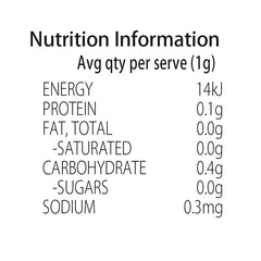 Keto Store NZ | Spinach Powder Jar | NIP Nutrition Information