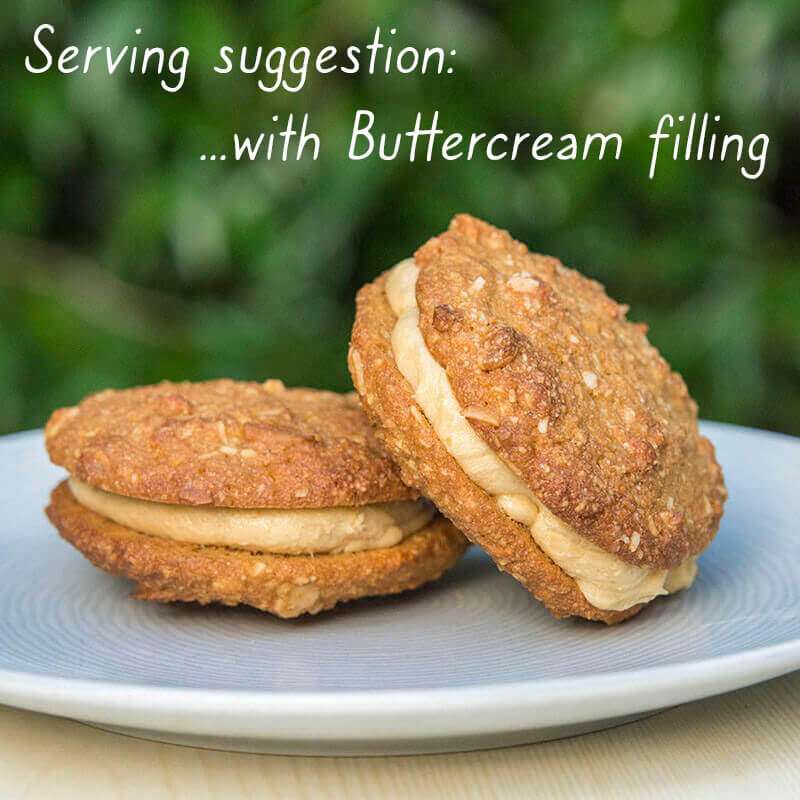 Keto Store NZ | ANZAC Biscuits Buttercream Filling | Recipe Pack | Serving Suggestion